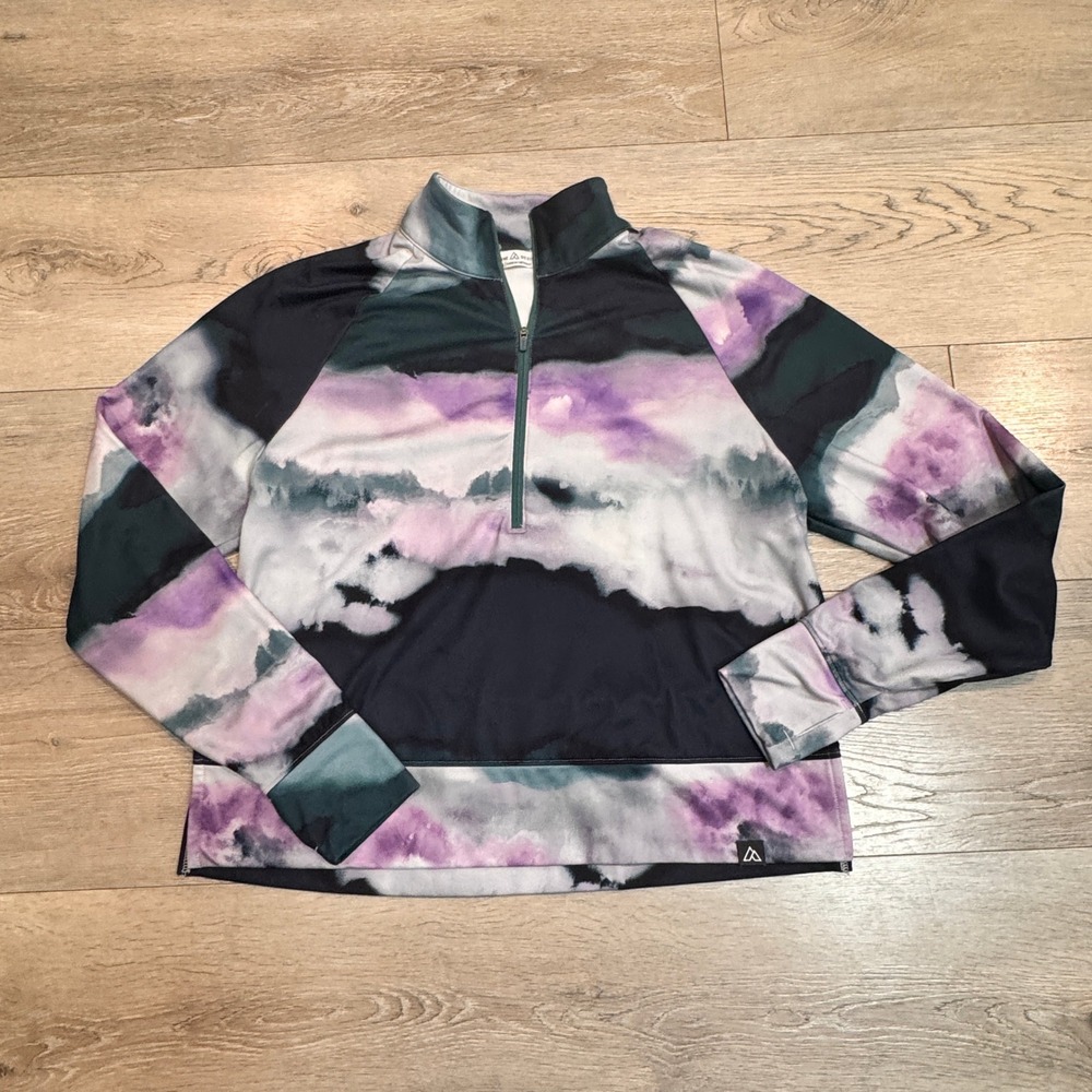 Alpine Design Womens Tie Dye Quarter Zip Pullover‎ Top Size Medium